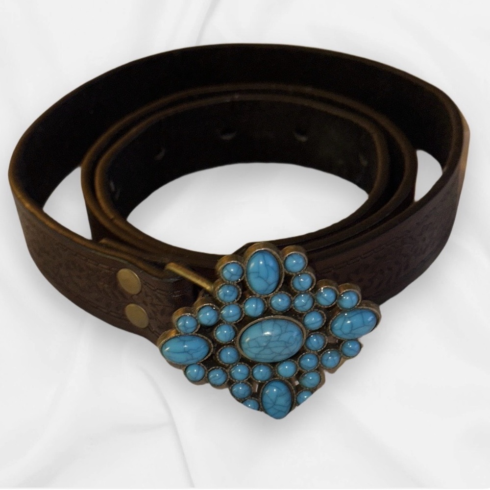 Brown Belt with Blue Accents
